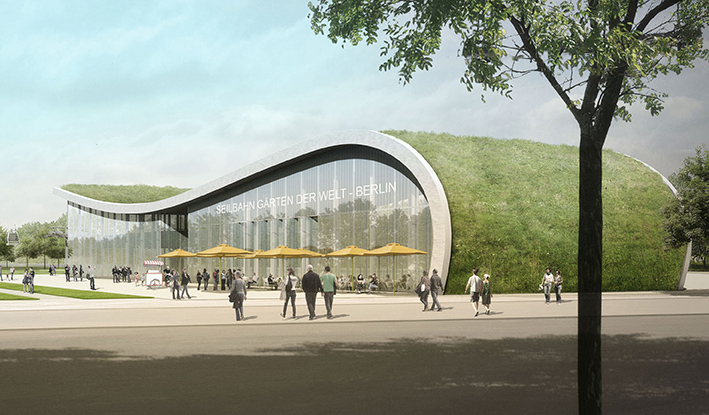 Seilbahnstation Gärten der Welt (Visualisierung ©KRP Architketur GmbH) Seilbahnstation Gärten der Welt (Visualisierung ©KRP Architketur GmbH)
